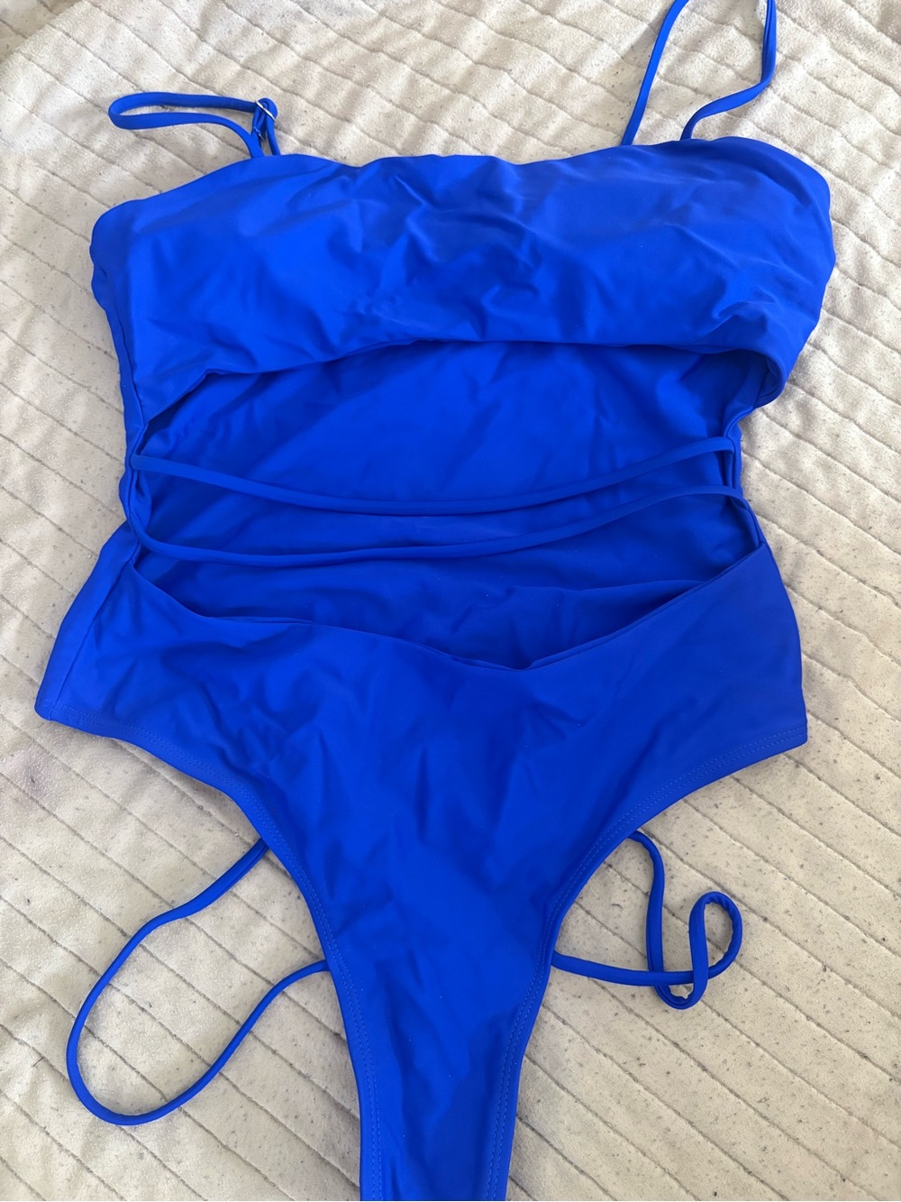 Electric Blue One-Piece Cutout Swimsuit